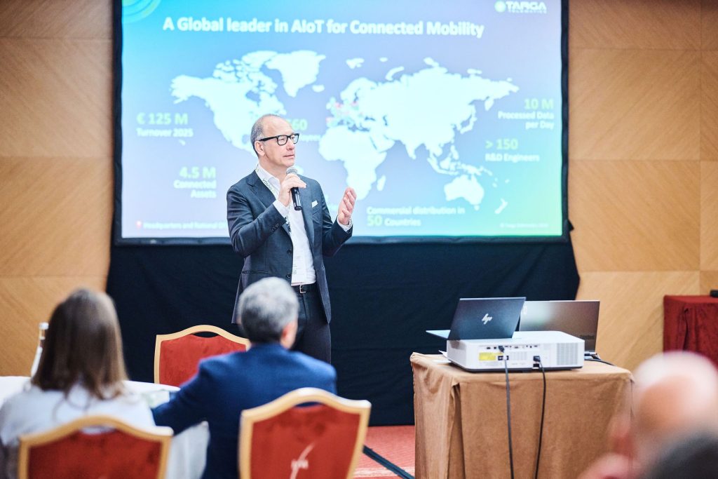 Nicola De Mattia, CEO at Targa Telematics presenting during the Roundtable at Global Fleet Summit 2026