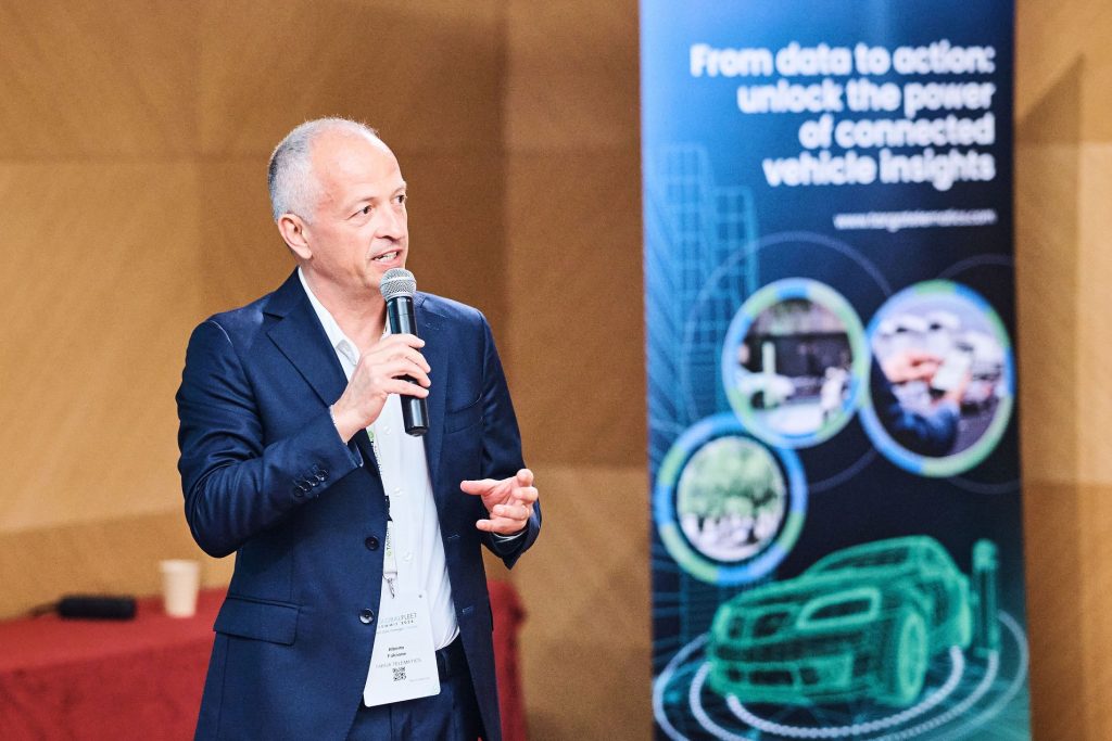 Alberto Falcione, VP Sales at Targa Telematics presenting during the Roundtable at Global Fleet Summit 2026