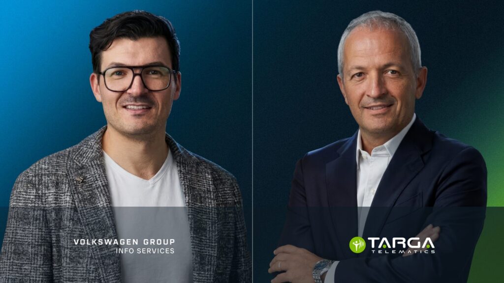 Julian Burkhardt (Volkswagen Group) e Alberto Falcione (Targa Telematics)